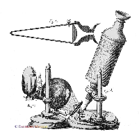 uno dei primi microscopi utilizzati per lo studio del sughero